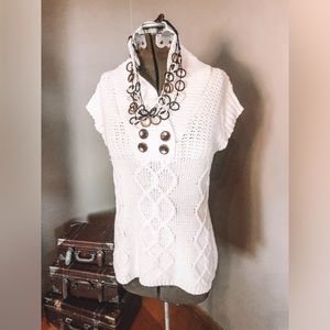 Winter White Cable Knit Sweater
